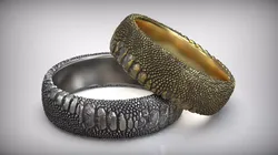 Serpent Snake Skin Wedding Band Reptile Ring 3D print model