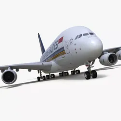 Singapore Airlines Airbus A380 Rigged for Maya 3D model