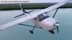 Single Engine Private Airplane Cessna 172 Rigged for Cinema 4D 3D model