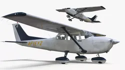 Single Engine Private Airplane Cessna 172 Rigged for Maya 3D model