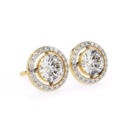 Solitaire Diamond Earring with render and detail images 27 3D print model