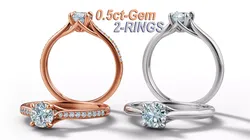 Solitaire Ring ELINA COLLECTION Half Carat Engagement 2 Rings  3D Model Pack