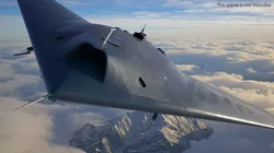Stealth Combat Drone with Flying Wing Shape Dark Blue 3D model