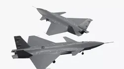 Stealth Unmanned Fighter Jet Black 3D model