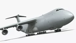 Strategic Transport Aircraft Grey with Interior 3D model