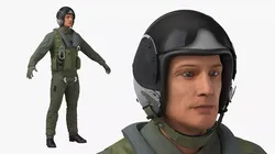 Tactical Pilot Suit Without Oxygen Mask 3D model