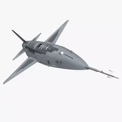 Tactical Stealth Jet with Landing Gear Deployed Grey 3D model