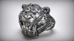 Tiger Head Nature Animal Ring 3D print model