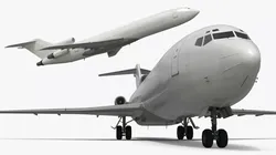 Trijet Passenger Aircraft on Gear White Rigged for Maya 3D model