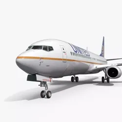 United Airlines Boeing 737-900 with Interior Rigged for Maya 3D model