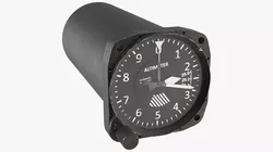 United Instruments Altimeter Used Condition Black Rigged 3D model