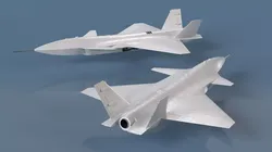 Unmanned Stealth Jet Flying White 3D model
