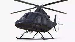 Utility Helicopter Black Simplified Rigged for Cinema 4D 3D model