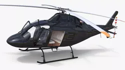 Utility Helicopter Black Simplified Rigged for Maya 3D model