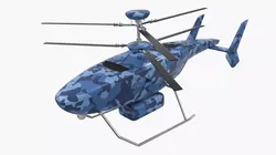 VRT-300 Coastal Patrol UAV Blue Camo Rigged for Cinema 4D 3D model