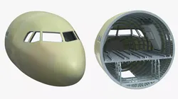 A320 Airbus Forward Cockpit Fuselage 3D model