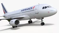 Airbus A319 Air France Rigged for Maya 3D model