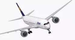 Airbus A350-900 Lufthansa Rigged 3D model