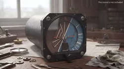 Aircraft Attitude Indicator with Internal Mechanism Rig for C4D 3D model