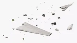 Aircraft Wreckage Debris Field White Crashed 3D model