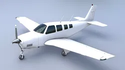 Beech Model 36 Static Blank GA Aviation PBR  Low-poly 3D model