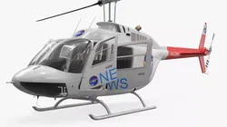 Bell 206B JetRanger III Helicopter Ten News Rigged for Maya 3D model