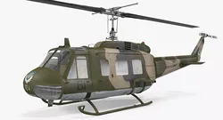 Bell UH 1 Iroquois Camouflage 3D model