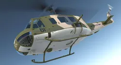 Bell UH 1 Iroquois Camouflage Rigged 3D model