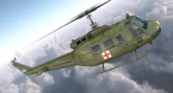Bell UH 1 Iroquois Medevac Rigged 3D model