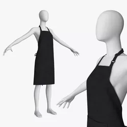 Black Cooking Apron on Female Mannequin 3D model