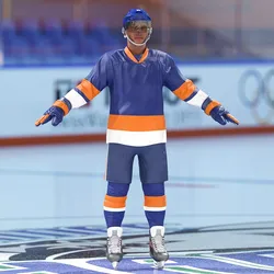 Blue Hockey Player 3D model