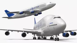 Boeing 747 Dreamlifter Air Cargo Plane White Rigged 3D model