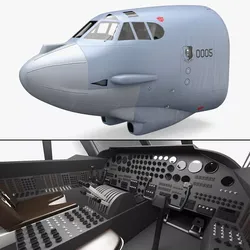 Boeing B52 Stratofortress Cockpit 3D model