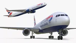 British Airways Boeing 767-300 Rigged for Maya 3D model