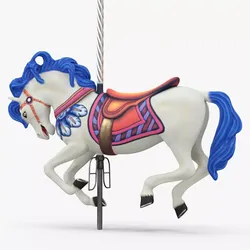 Carousel Galloping White Horse 3D model