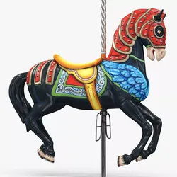 Carousel Horse Ebony 3D model