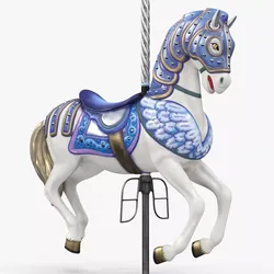 Carousel Horse in Blue 3D model