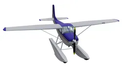 Cessna 180 Skywagon Seaplane Low-poly 3D model