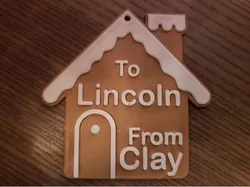 Christmas Ornament - Gingerbread House with Customizable Text