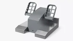 Cockpit Rudder Pedals System Simplified 3D model