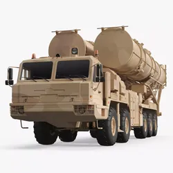 Combat SAM Launcher Vehicle Sand Camo Simplified 3D model