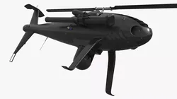 Covert Surveillance Helicopter Drone Black Rigged for Cinema 4D 3D model