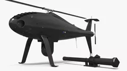 Covert Surveillance Helicopter Drone Black Rigged for Maya 3D model