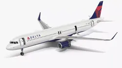 Delta Air Lines Airbus A321 NEO with Interior Rigged for Maya 3D model