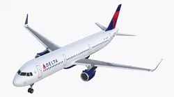 Delta Air Lines Airbus A321 with Cockpit Rigged for Maya 3D model