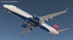 Delta Air Lines Boeing 737-900 with Cabin Rigged for Maya 3D model