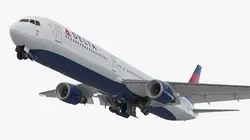 Delta Air Lines Boeing 767-400 with Cabin Rigged for Maya 3D model