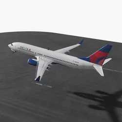 Delta Plane Ascending From Runway Animated Rigged Cinema  4D 3D model