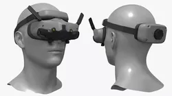 DJI FPV Goggles 3 on Mannequin Head 3D model