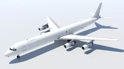 Douglas DC 8 61F Vintage Freighter Static Scenery Ready Low-poly 3D model